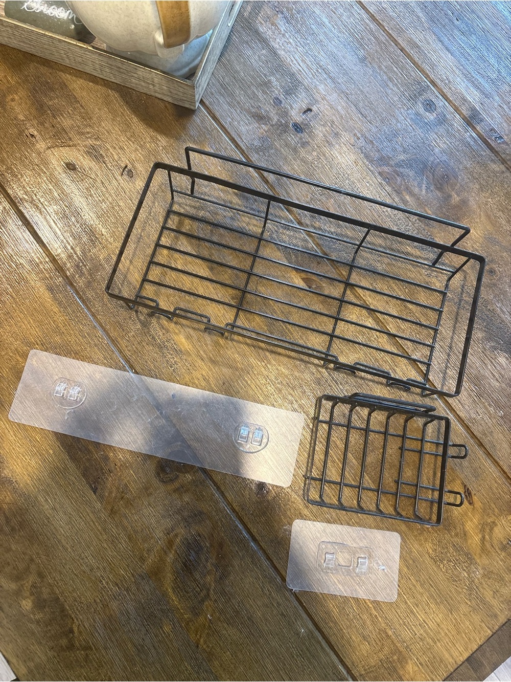 Black Metal Rack with Soap/Accessory Holder for shower